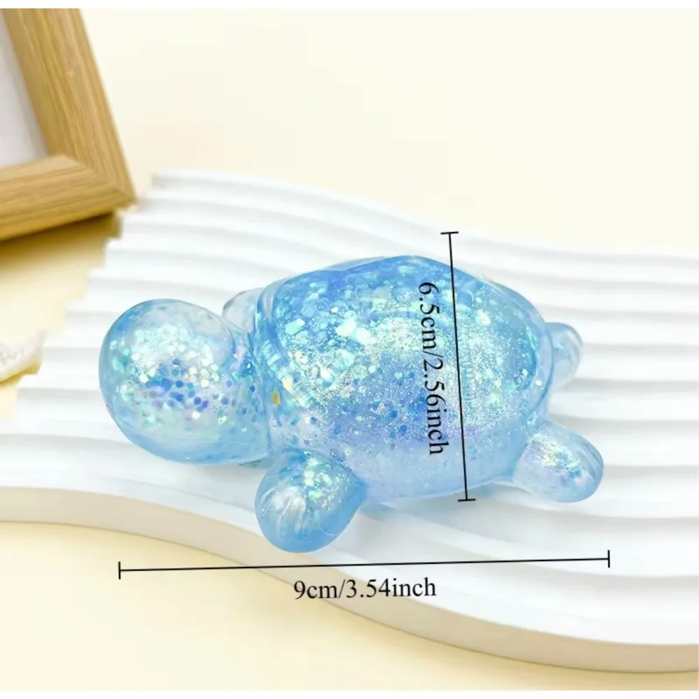 LSquishy Turtle Fidget Toy Glitter Turtle Squeeze Toy Small Cute Animal Anti Stress Fidget Splat Decompressions Vent Squeeze Toy