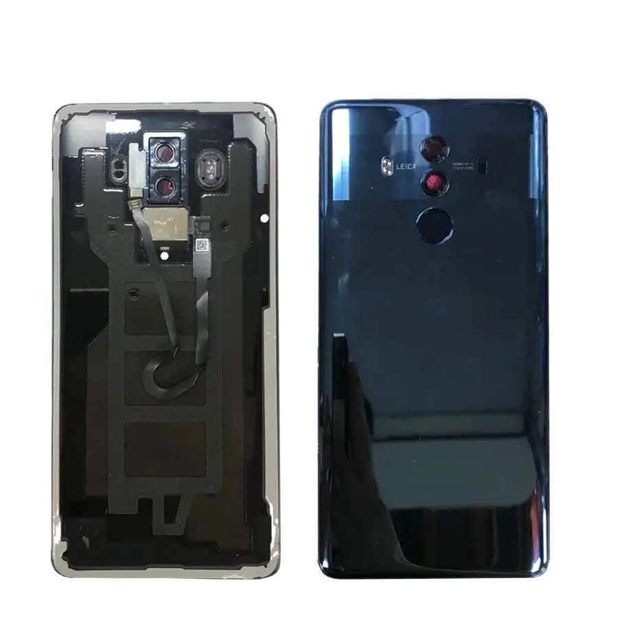 Wadah kaca belakang untuk Huawei Mate 10 Pro, wadah penutup baterai Huawei Mate 10 Pro dengan Sensor sidik jari + lensa kamera + lampu kilat Mate 10Pro