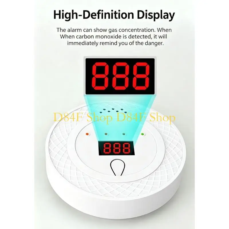 D84F Display Screen Carbon Monoxide Alarm for Indoor Heating Areas