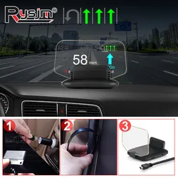 OBD+GPS C1 Car Navigation Projection HUD Head Up Display Speedometer Water Temp KMH MPH Overspeed RPM Volt Warning Plug and Play