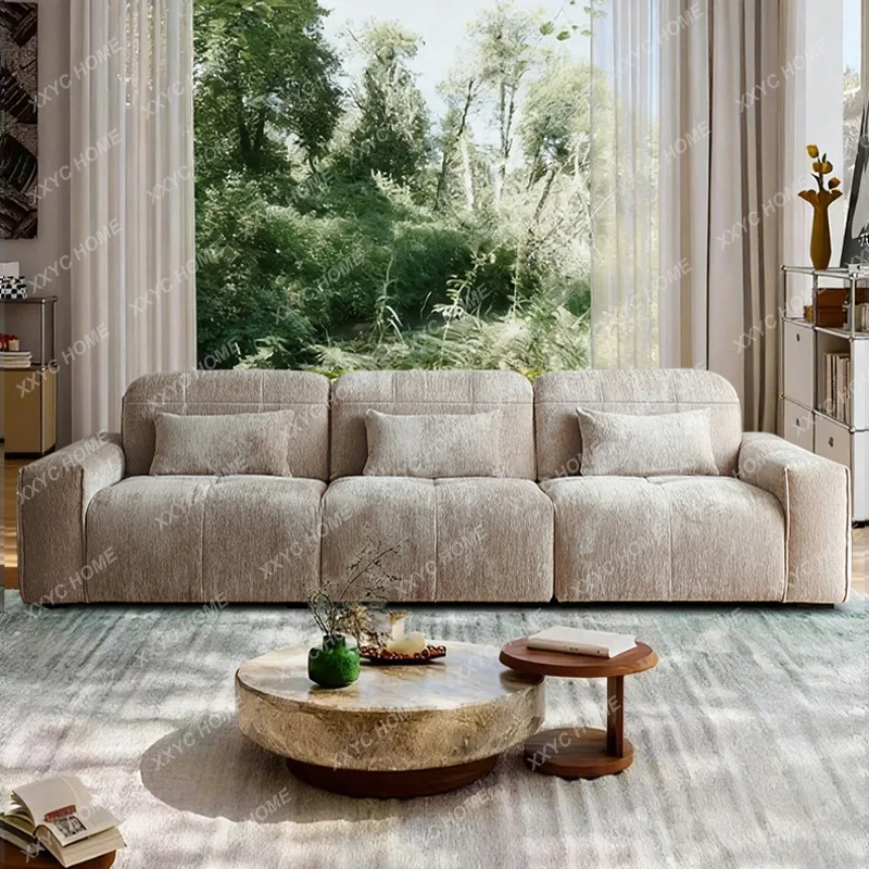 LXHigh backrest pixel sofa living room straight row adjustable high backrest anti-cat scratch matte cloth  sectional sofa