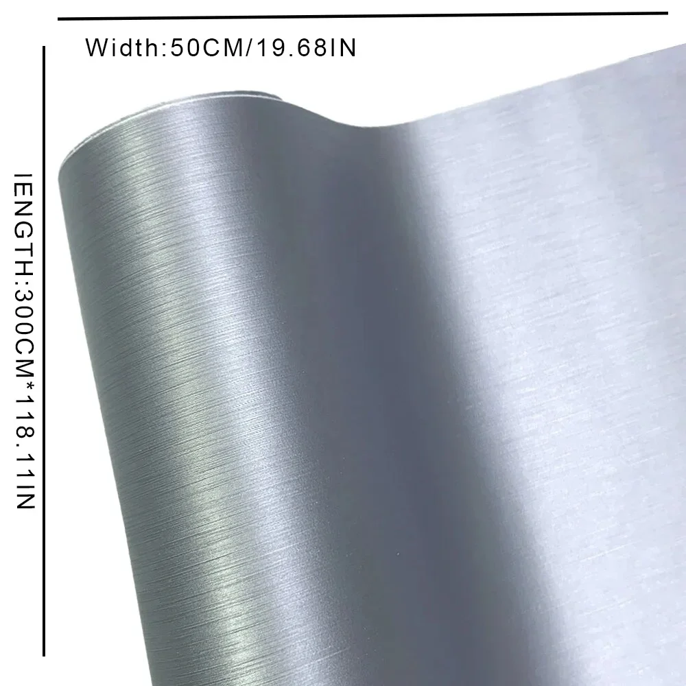 Car Brushed Aluminum Vinyl Wrap Film Gray Matte Car Wrapping Sticker 50cm Decal Bubble Free Brushed Foil PVC for Motorcycle DIY