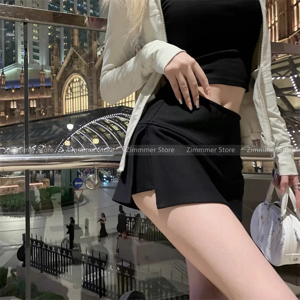 

Side slit yoga skirt for women 24 summer anti-exposure black A-line pants skirt sports skirt