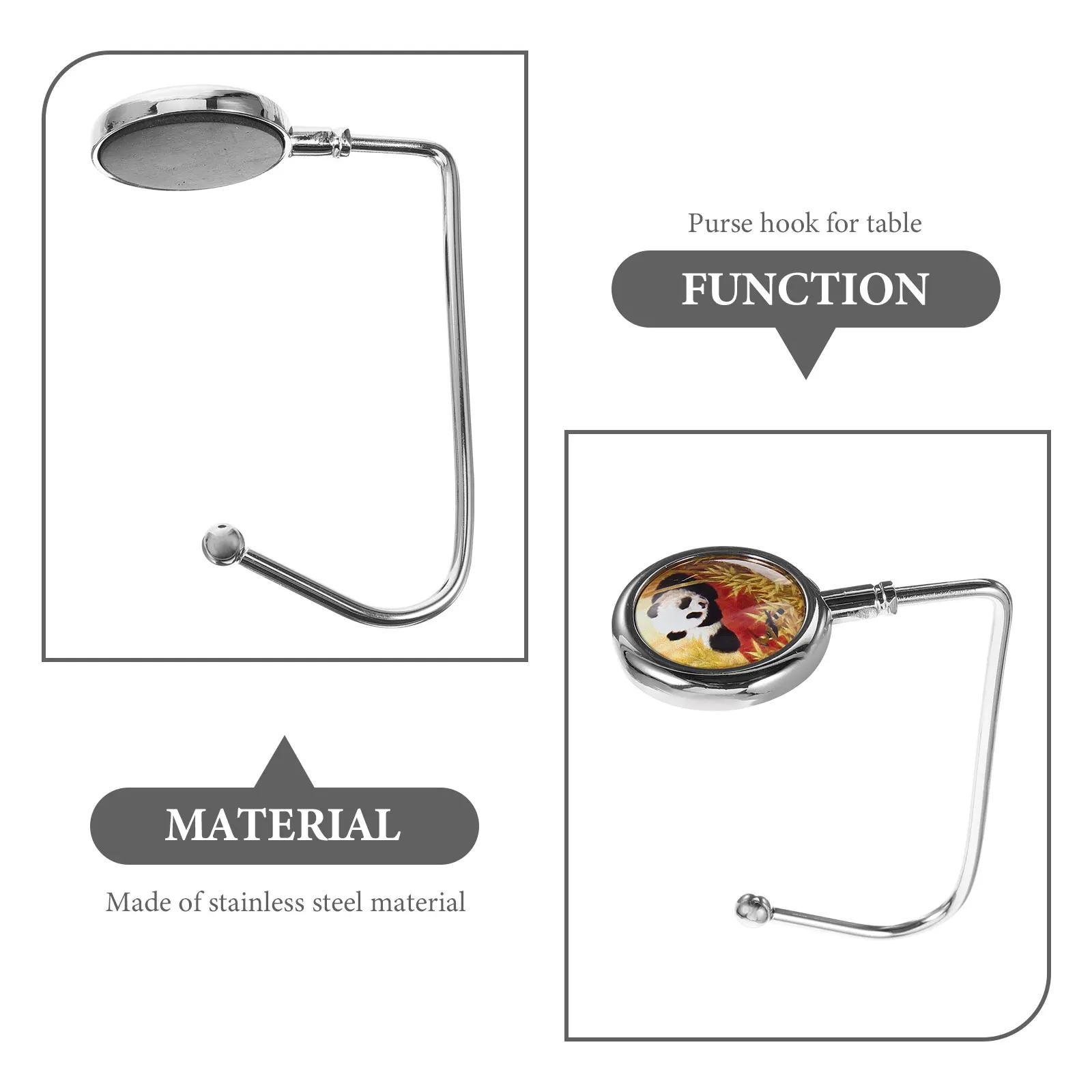 

2 Pcs Wall-mounted Bag Hanger Travel Stainless Steel Convenient Hooks for Table