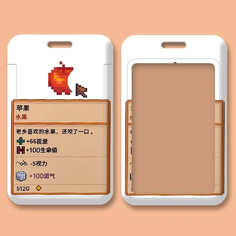 Stardew Valley Lucky Lunch Card Holder Cute Peripheral Slide Cover ID Badge Holder Portable Access Control Card Protective Case