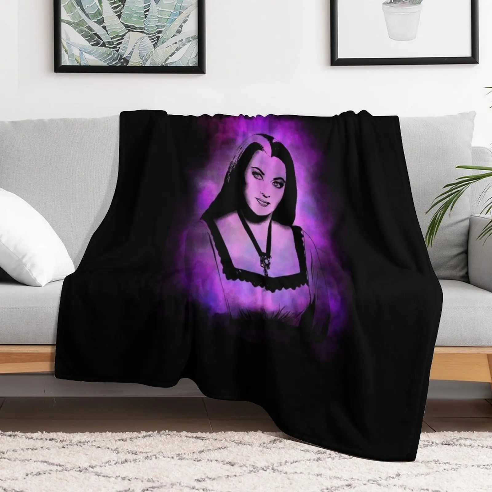 Lily Munster Throw Blanket Personalized Gift warm winter for sofa Retros Blankets