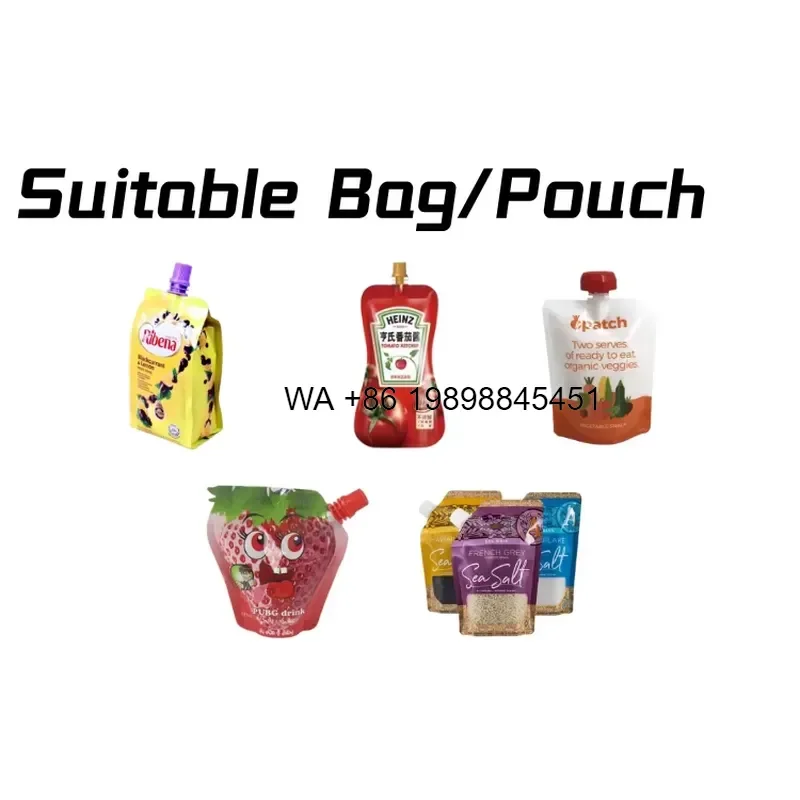 Wmwmnu Automatic Spout Pouch Filling Capping for Liquids Sauces Detergents Plastic Metal High Productivity High