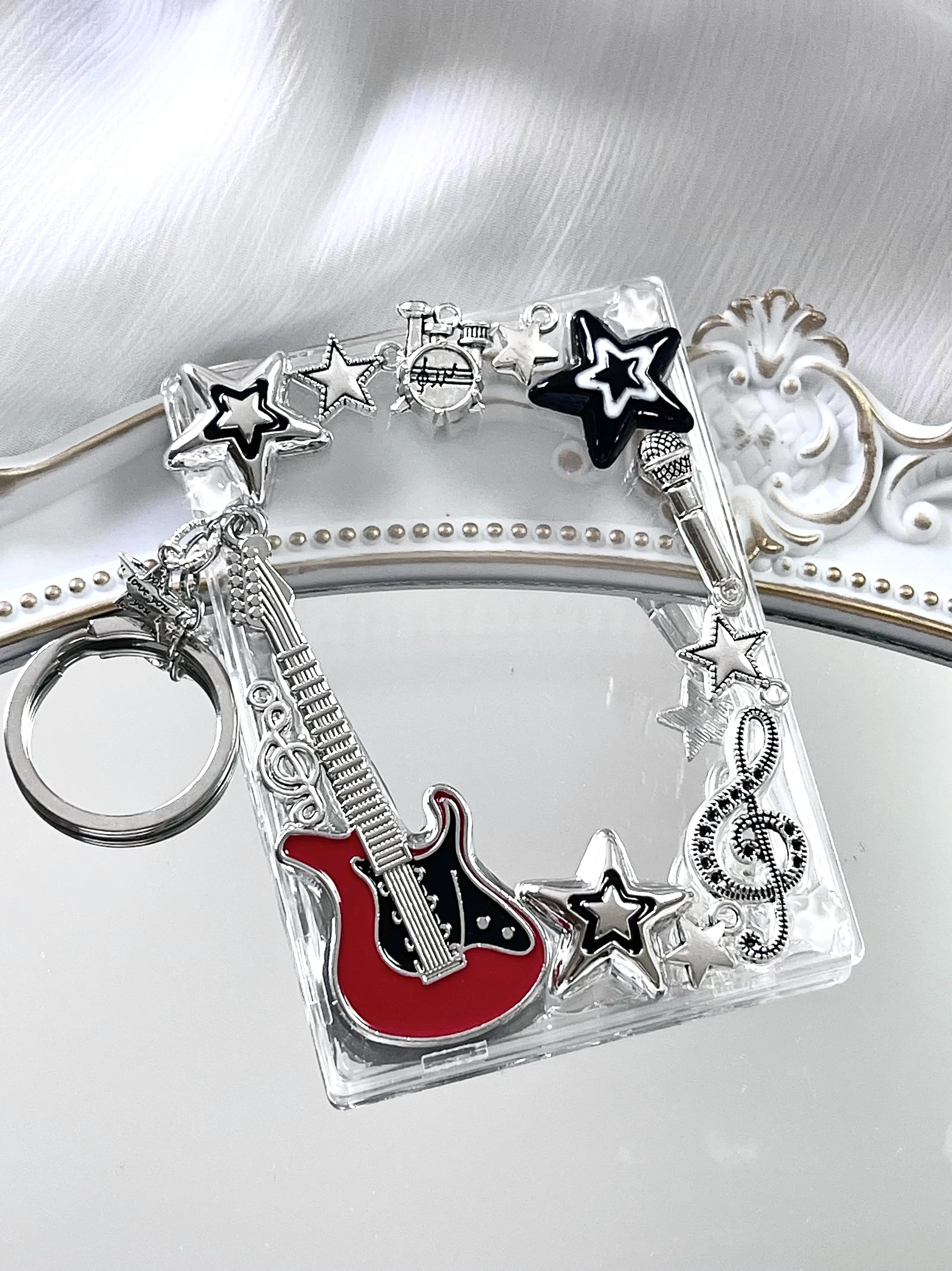 Rockstar-funda para selección de guitarra, llavero de Metal Punk Vintage, tarjetero estético, marco de colección Idol para tarjetas fotográficas de K-pop