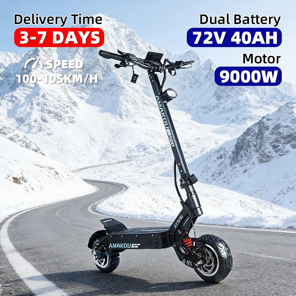 One piece dropshipping 11 inch electric scooter 9000W72V40AH lithium battery electric scooter in stock in the United States