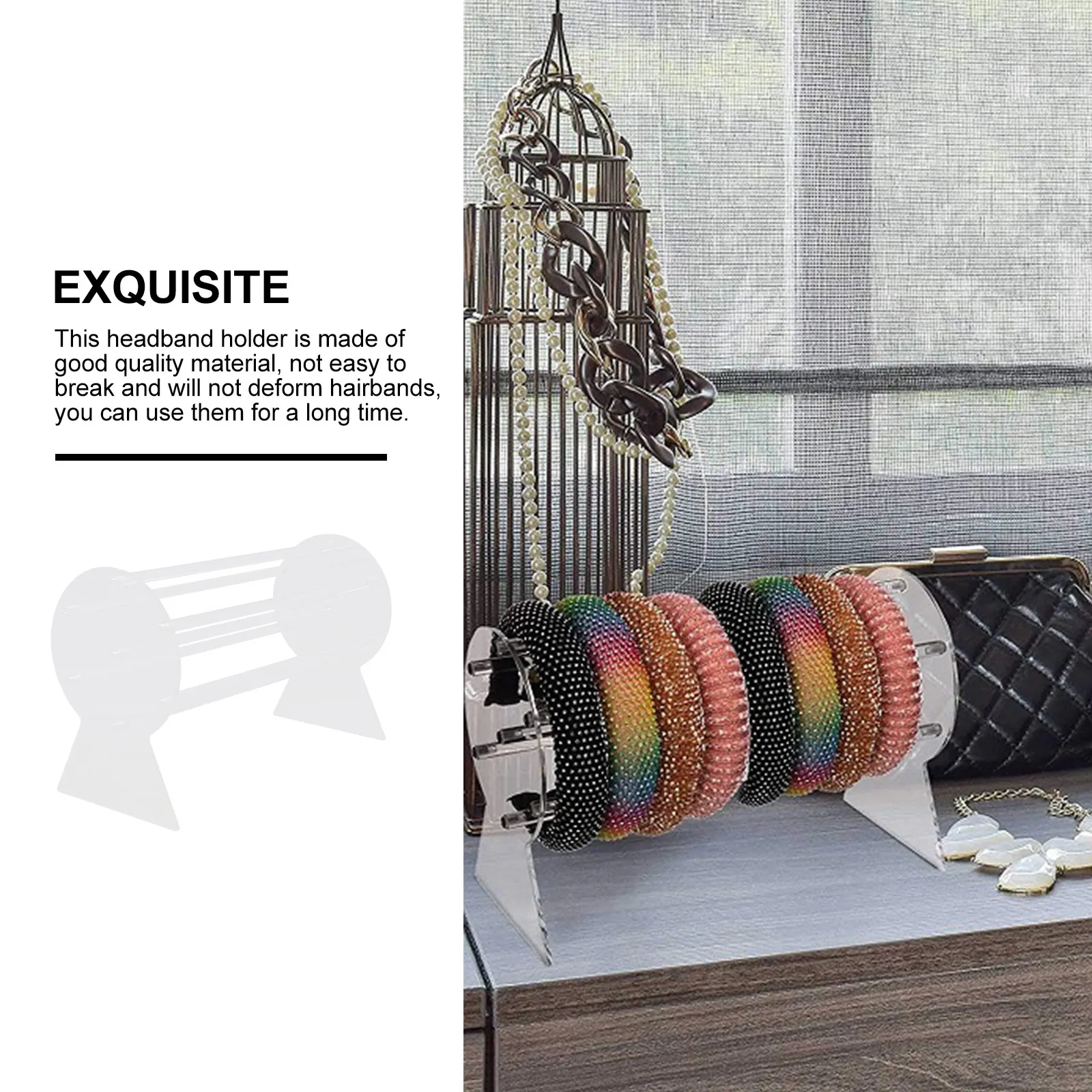 

1pc Display Storage Rack Headdress Organizer Holder Desktop Hairband Shelf Hair Hoops Storage Rack Home Use Hairband Stand