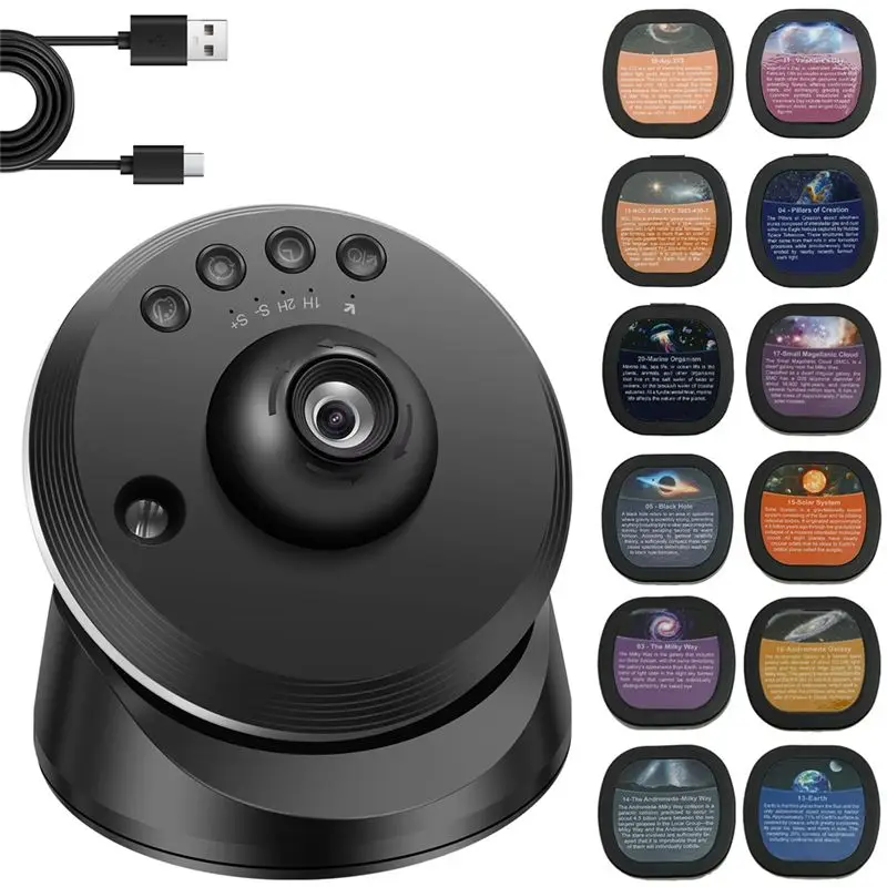 N91R-Meteor Galaxy Projector HD Projection Star Projector 360° Rotation Realistic Starry Night Instrument Projector