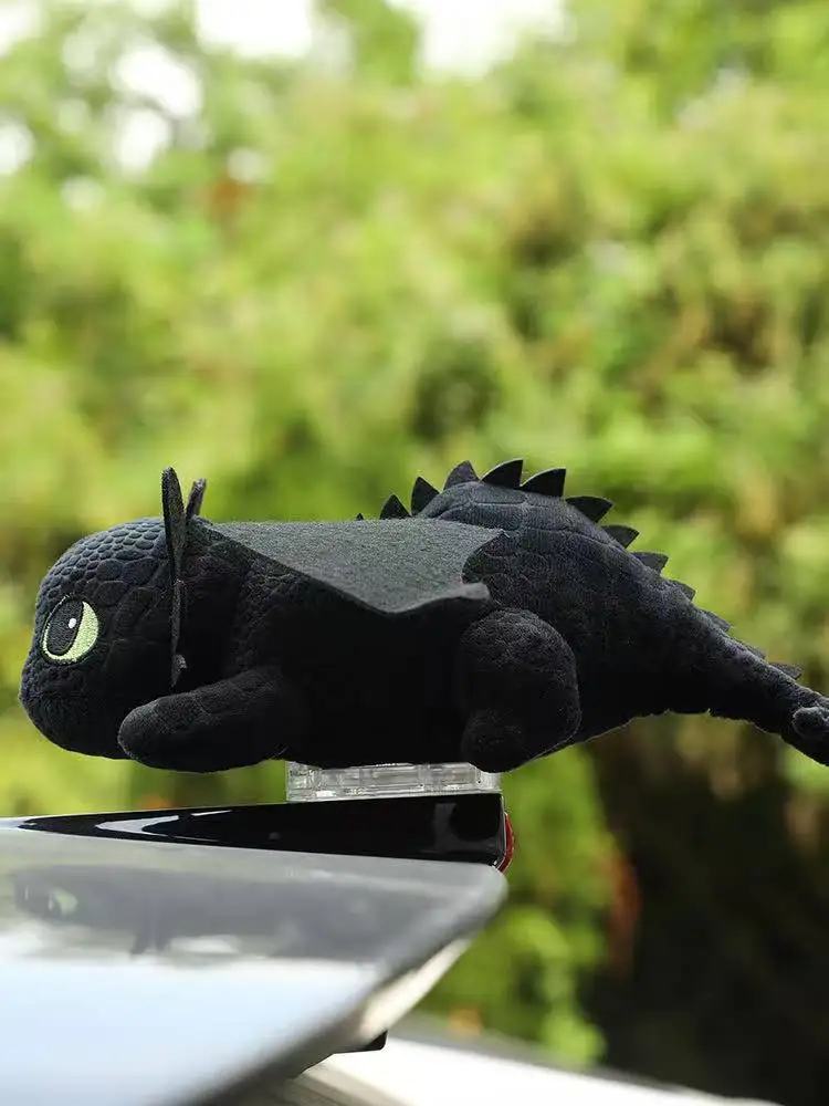 أحدث زخرفة على السقف بدون أسنان مثبتة على السيارة، لعبة قطيفة محشوة على شكل تنين صغير كاواي، دمية تمثال، دمية هدية كرتونية