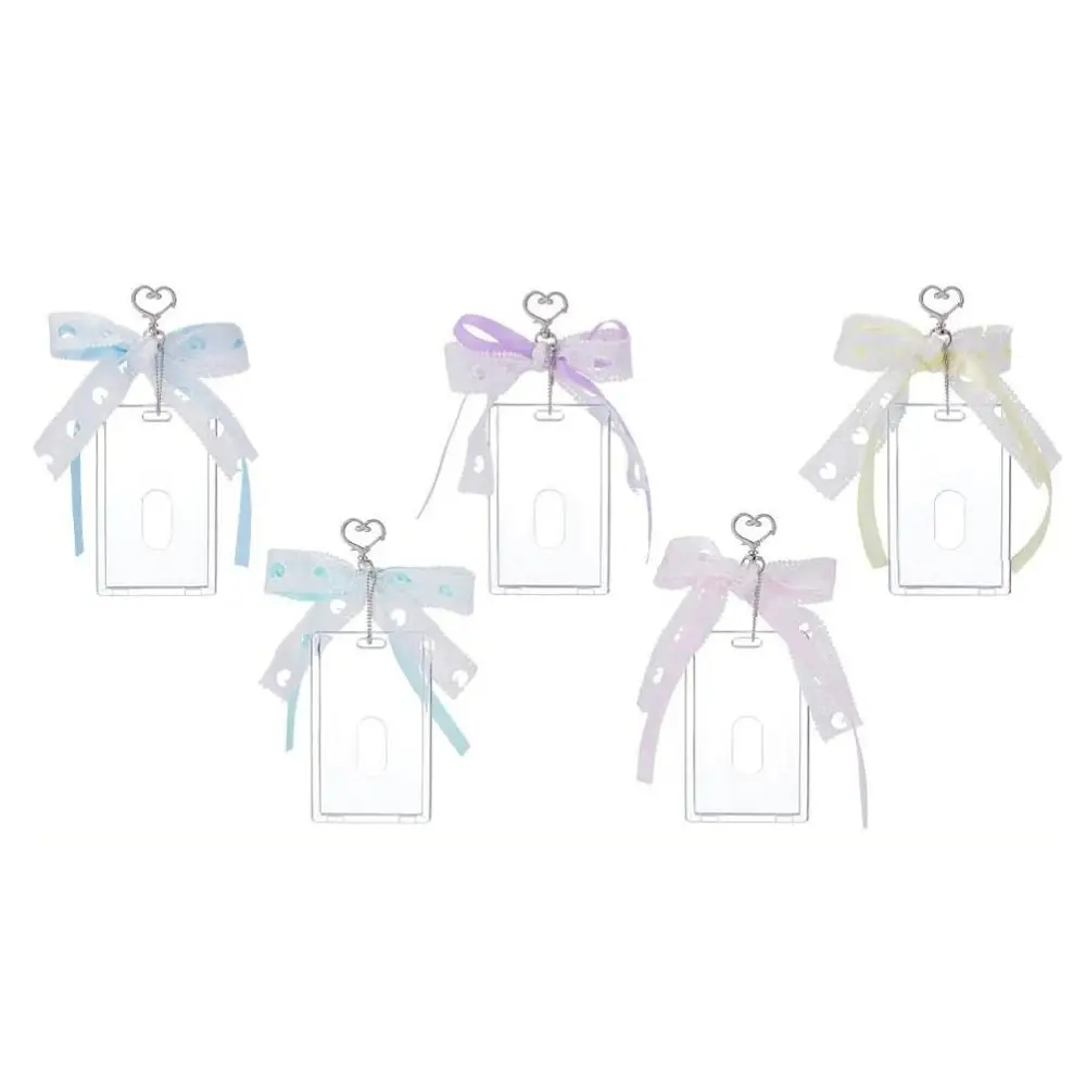 Stylish INS Style Traffic Card Cover Silk Bow Protective Cute Photocard Holder Acrylic Decorative ID Card Case ID Card