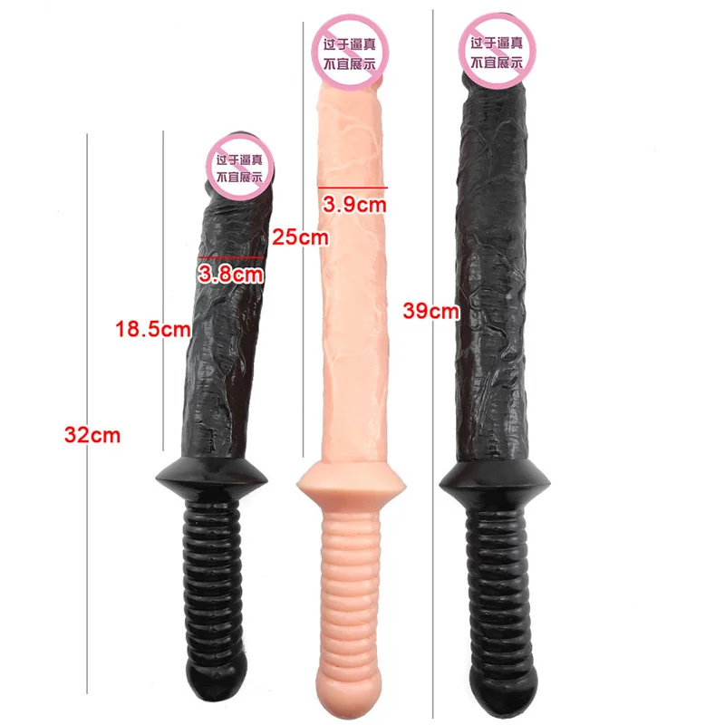 Lengthen with Handle Realistic Penis ButtPlug Soft G Spot Clitoris Stimulation Dildo Anal Sex Toy for Women Anus Dilator Massage