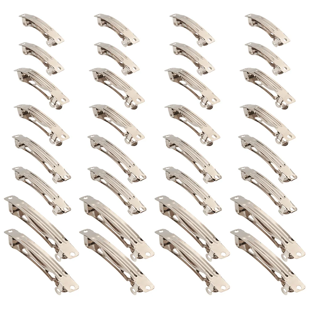 40Pcs Iron French Barrette Hair Clips Bow Hairpins Settings For DIY Jewelry Making Findings 39mm/50mm/59mm/78mm