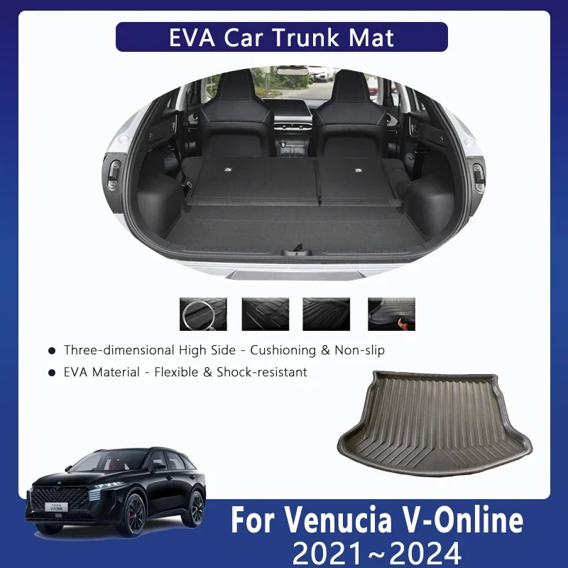 

Car EVA Rear Trunk Mat For Dongfeng Nissan Venucia V-Online Da-V Big Grand V 2021~2024 Luxury Trunk Storage Pad Auto Accessories