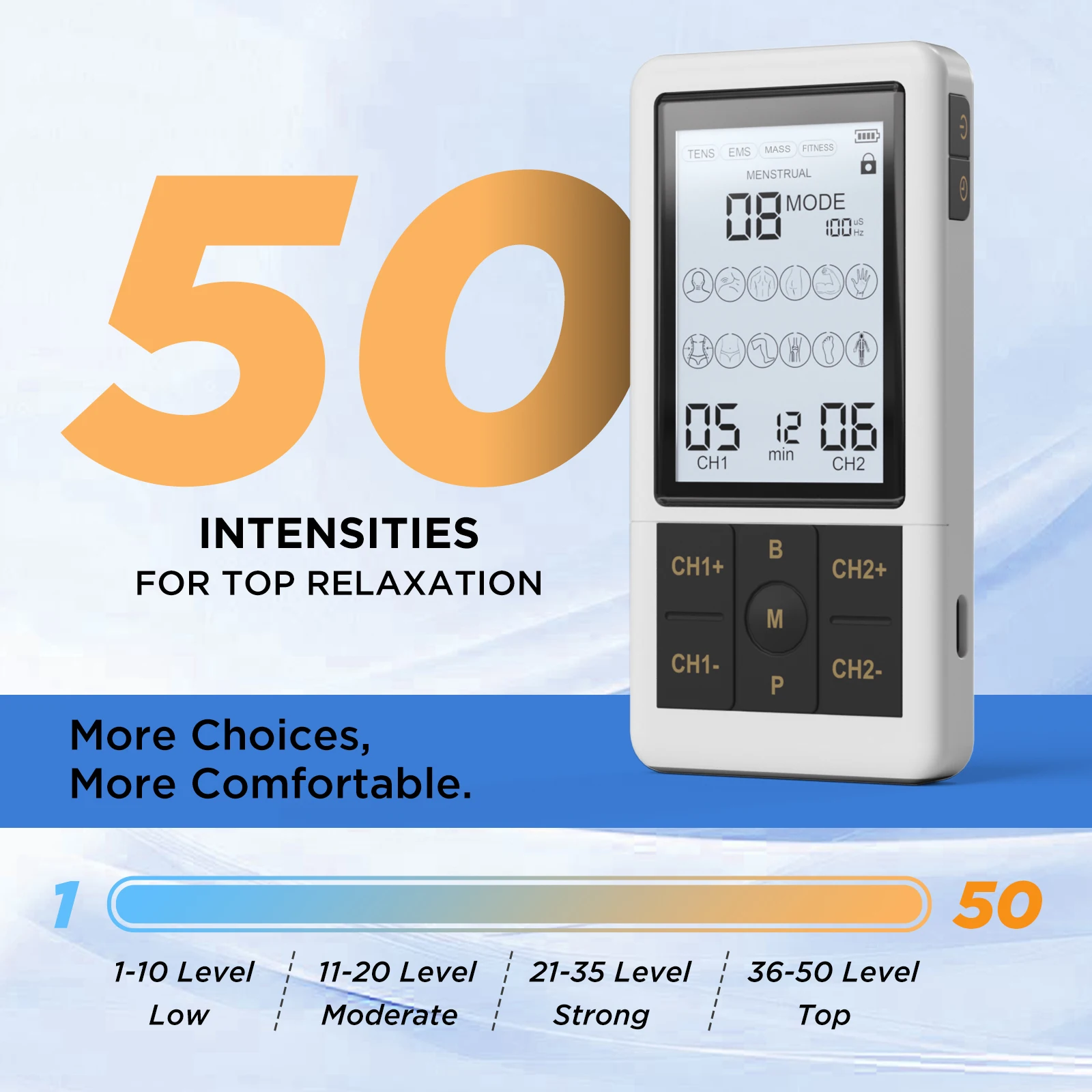 Portable Tens Machine Wireless Tens Ems Stimulator Multi Modes Muscle Pain Relief Massager for Home Sports Recovery Use