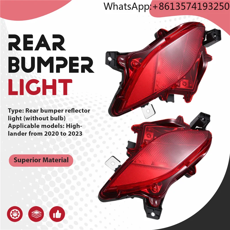 

Rear Bumper Brake Light Reflector Lamps For Toyota Highlander 2020-2023 81480-0E060 81490-0E060-A08Q