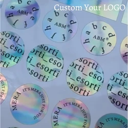 Custom Logo Holographic Sticker Personalized Text Letter Laptop Cap Decoration Waterproof Vinyl Adhesive Label Small Business