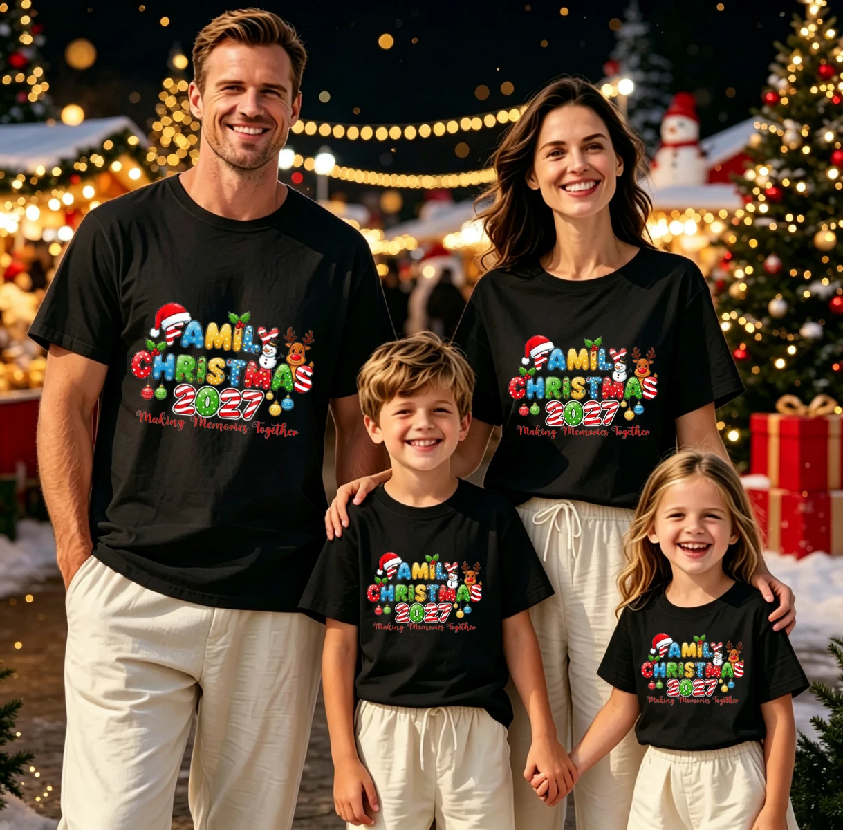 Family Christmas 2027 Matching T-Shirts Making Memories Together Xmas Celebrate Christmas New Year Family Christmas Party Tshirt
