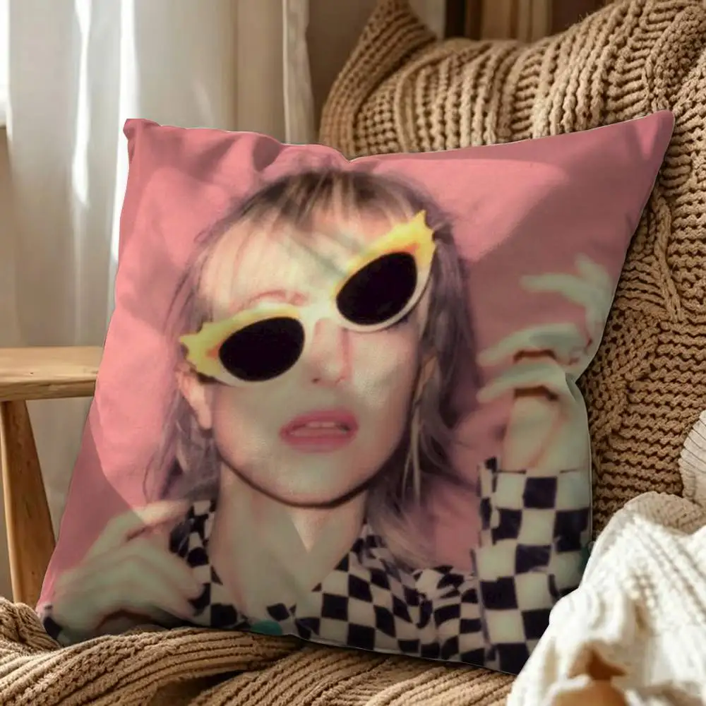 Paramore H-Hayley Williams-s Square Double-Sided Printed Pillow Case Sofa Cushion Cover Bedroom Bedside Decor