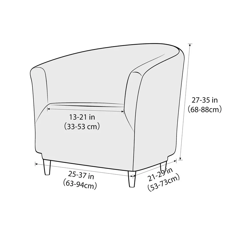 1PC Solid Color Club Tub Armchair Cover Stretch Bar Chair Slipcover Elastic Single Sofa Cover for Counter Bedroom Living Room