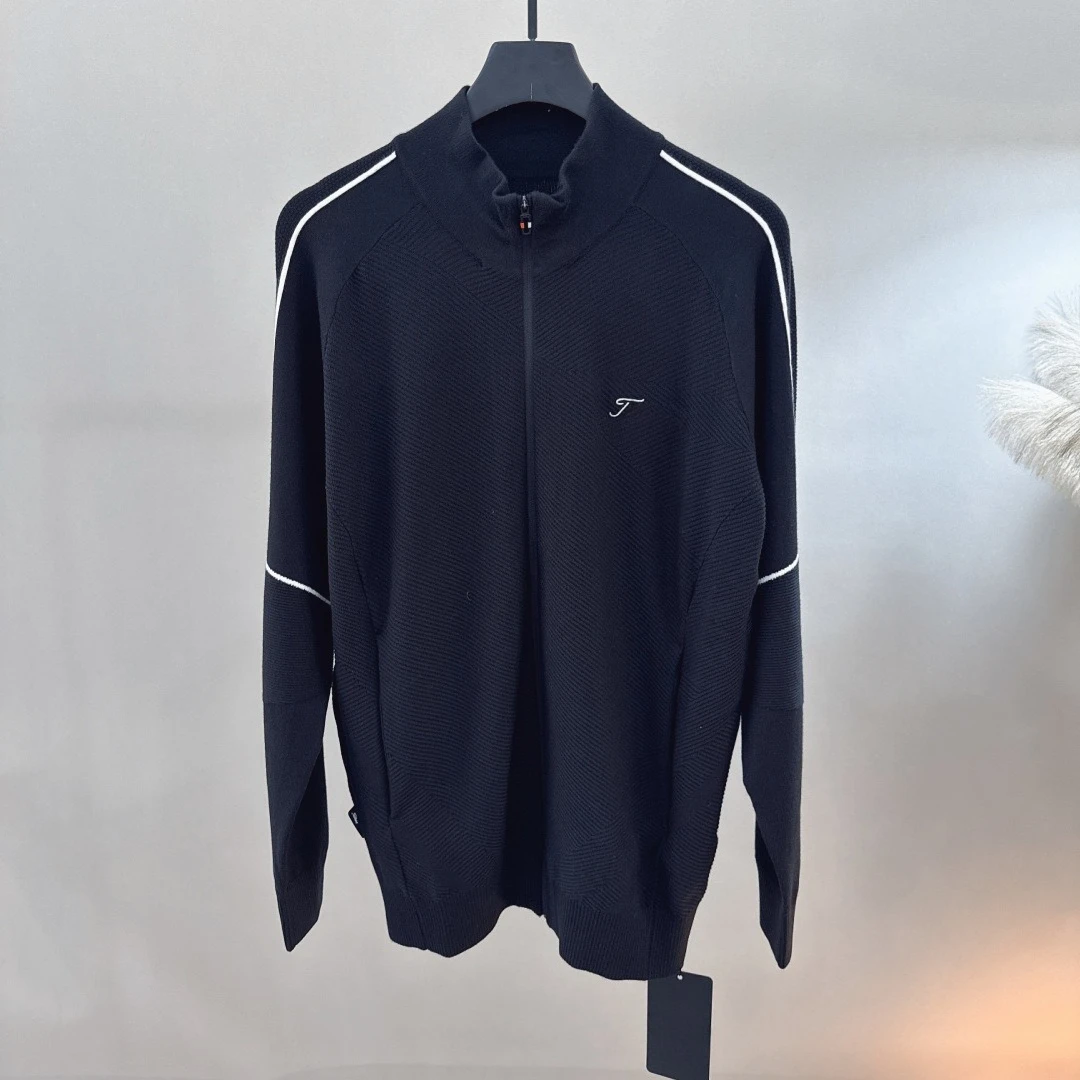 Men's Golf Jacket 2026 Fall New Korean Style Long Sleeve Letter Print Baseball Versatile Casual Breathable Quick-Dry Polyester