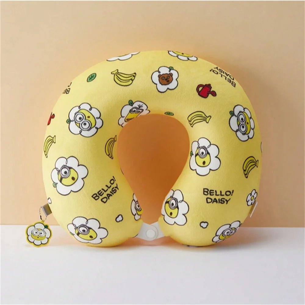 

Minions Collection Memory Foam Neck Pillow Yellow U-Shaped Travel Pillow Soft Comfortable Support Cushion for Plane Car Office