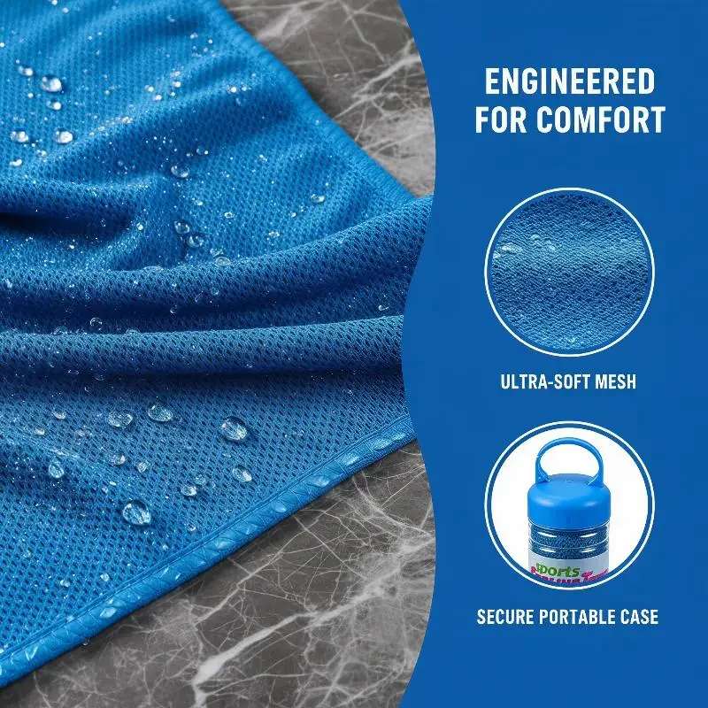 Amour NookPortable Cooling Sports Towel Set Quick Dry Ice Towel With Storge Bottle Fitness Running Gym Workout Gift