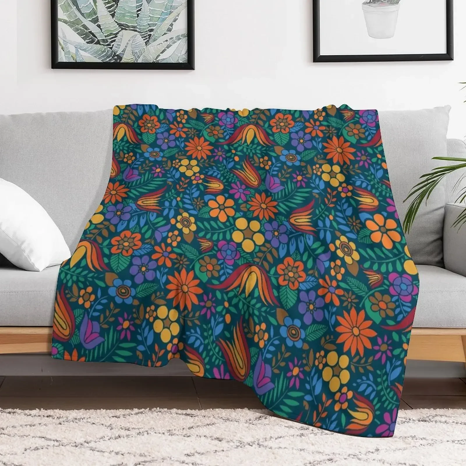

Another Floral Retro Throw Blanket Giant Sofa Summer Hair Blankets
