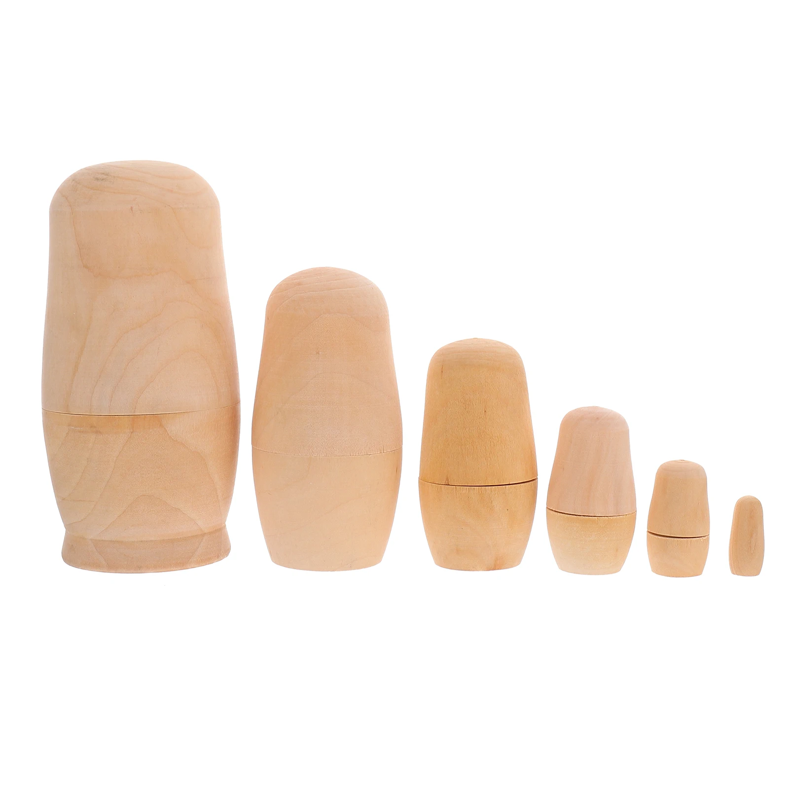 

1 set Wooden Matryoshka Decor DIY Nesting Unpainted Russian Toy Painting Base Blank Set Semifinished Eco Friendly