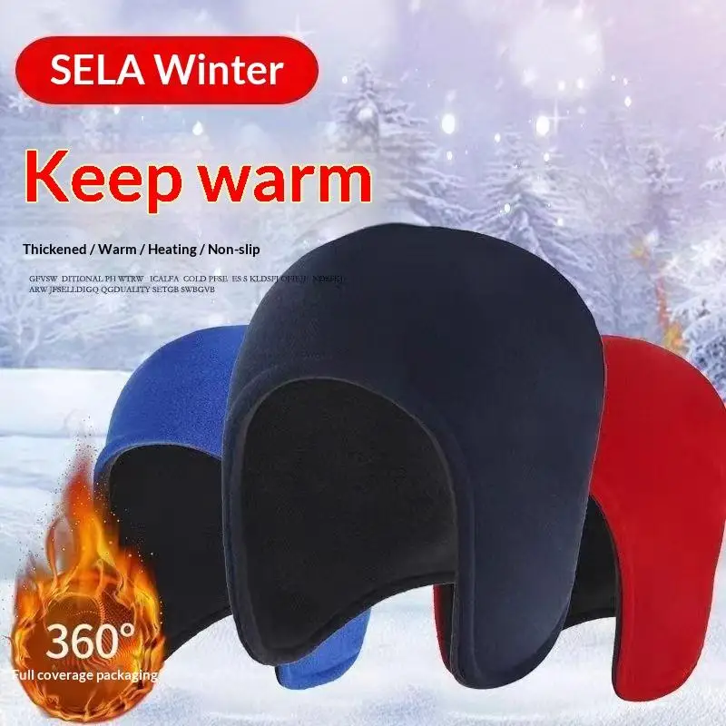 Winter Fleece Elderly Sleeping Hat With Ear Protection Lightweight Soft Skull Cap For Cold Weather Sleep Outdoor Walk Cycling