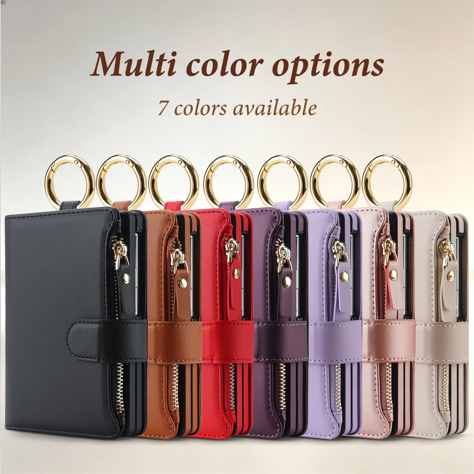 Flip Cards Solt Wallet Ring Holder Bag Leather Case for Samsung Galaxy Z Fold8 Fold 8 Wide Shockproof Book Stand Portable Cover view 6