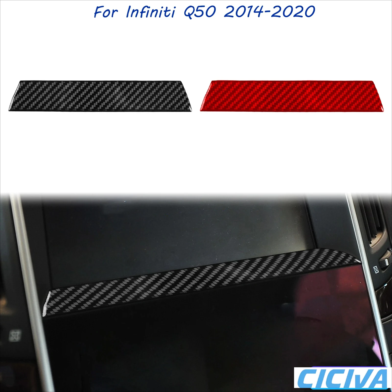 

For Infiniti Q50 2014-2020 Soft Carbon Fiber Auto Central Control Navigation Car Decoration Interior Accessories Cover Stickers