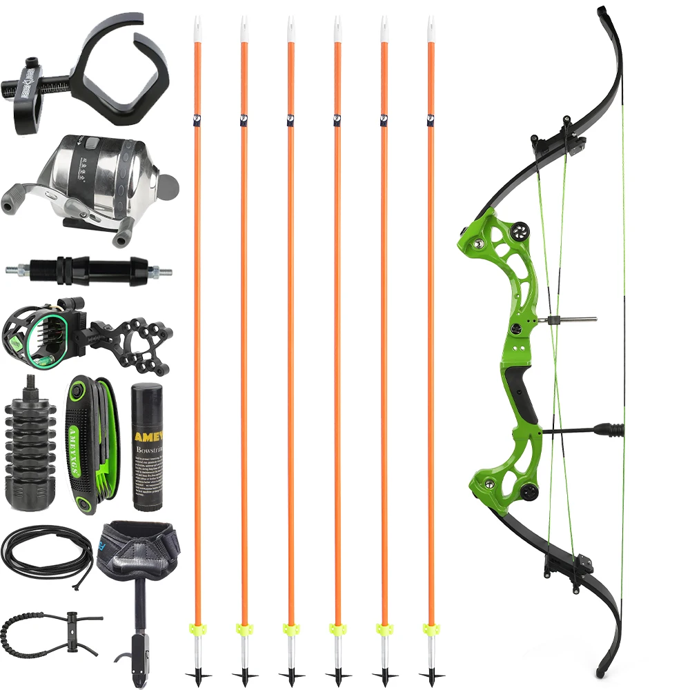 Compound Bow Set 40-55lbs Adjust 320FPS Archery Carbon Fishing Sports Field Gift Hunting Adult Outdoor Training Beginner Sports