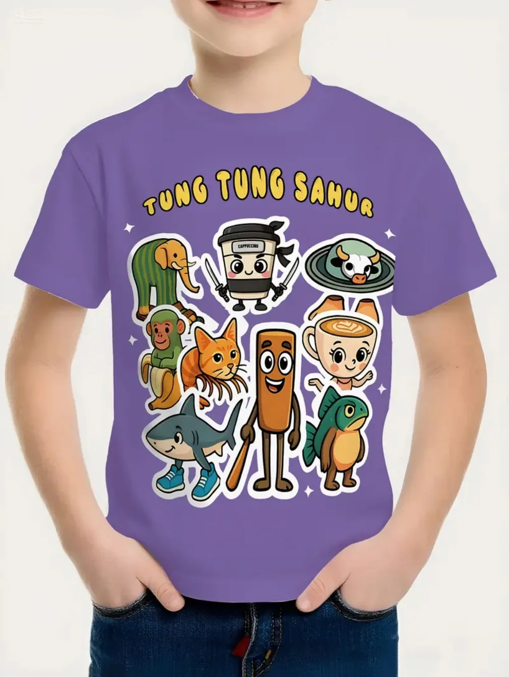 Italian Brainrot Tralalero Tralala Tung Tung Tung Sahur Bombardiro Crocodilo Funny Meme T-Shirt Boys Girls Funny Tees Y2k Tops