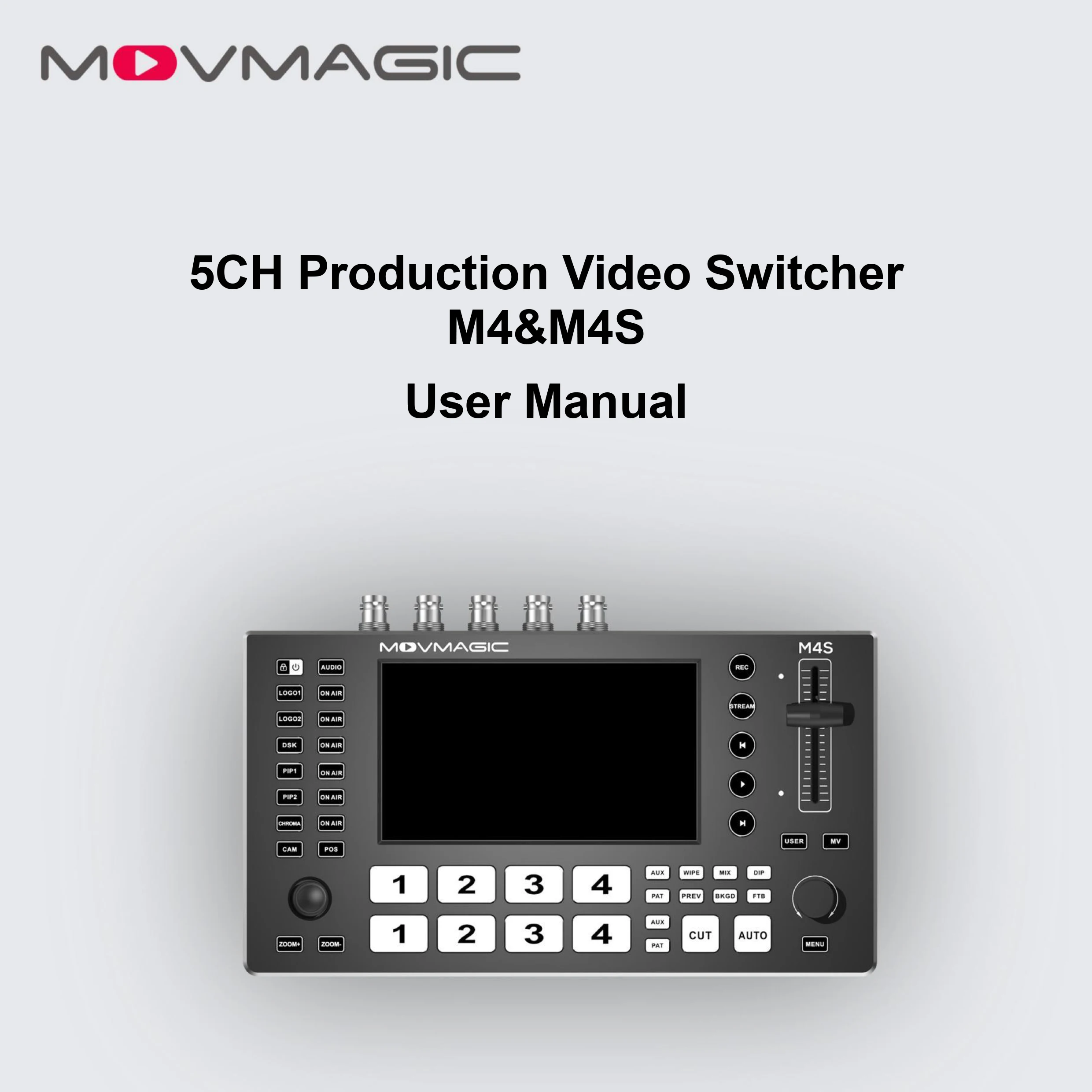 Movmagic M4&M4S 5.5'' 5 Channel Switcher Professional 4K HDMI&SDI&NDI Video Switcher for Concert Live Podcast