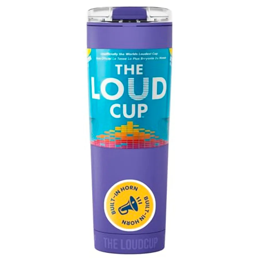 

The LoudCup Blow Horn Tumbler, Cheer and Sip 2-in-1 Reusable Water Bottle with Built-In Horn for Sports Games, Tailgates, Parti