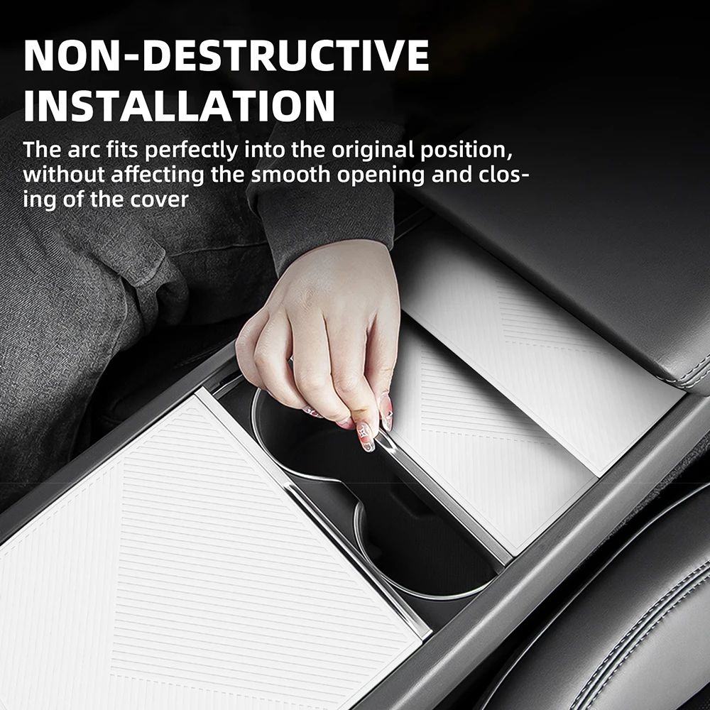 Silicone Car Central Console Storage Armrest Box Sticker for Tesla Model Y Juniper Launch 2026-UP Model 3 Highland Accessories