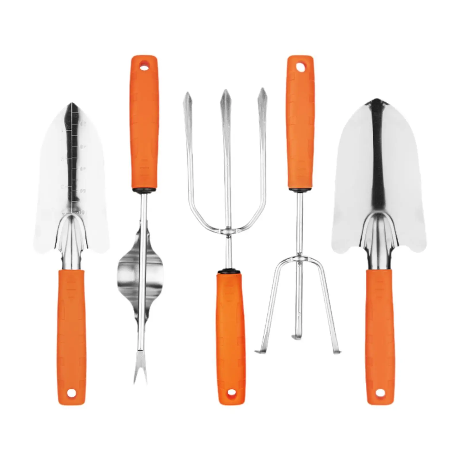 

5Pcs Stainless Steel Gardening Tools Hand Rake Portable Sturdy Weeding Puller Tool for Planting Flowers Digging Lawn Outdoor