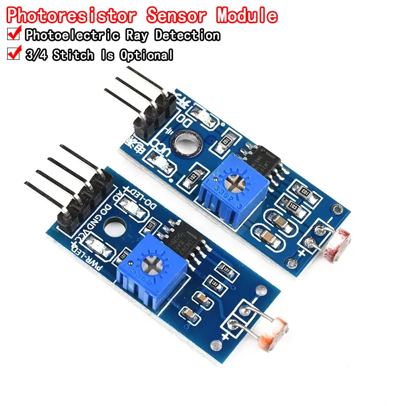 3pin 4pin Photosensitive Brightness Resistance Sensor Module Light Intensity Detect Photosensitive Resistor Module For Arduino