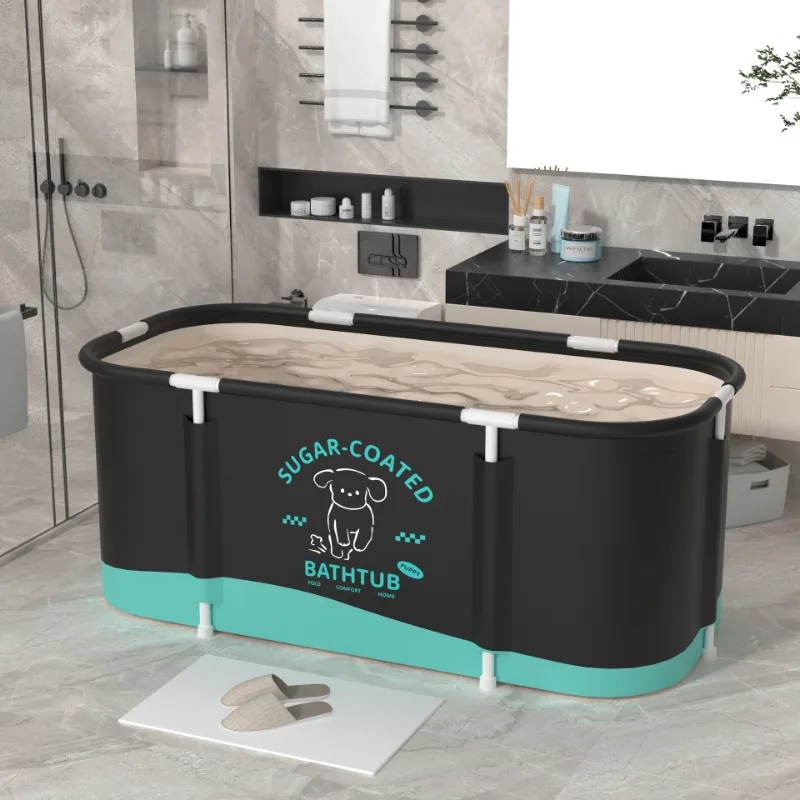 Adult Foldable Bathtub Full Body Immersion Home Use Temperature Controlled Thickened Collapsible Bathtub Portable Bathtub