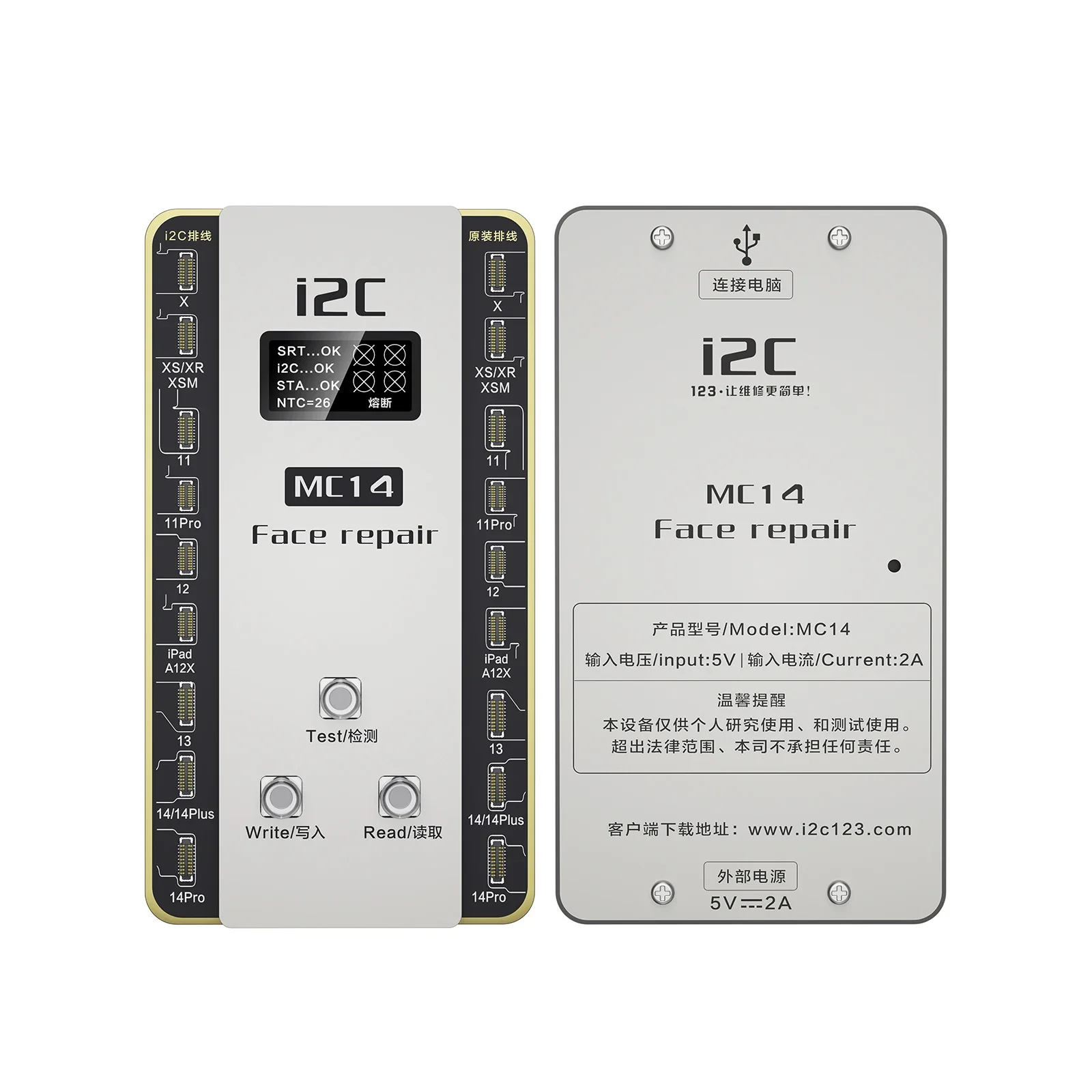 I2C MC-14 Face ID Dot-Matrix Repair Programmer Fix Failure Move Higher or Lower Problem for Iphone X-14Pro Max Dot Matrix Repair