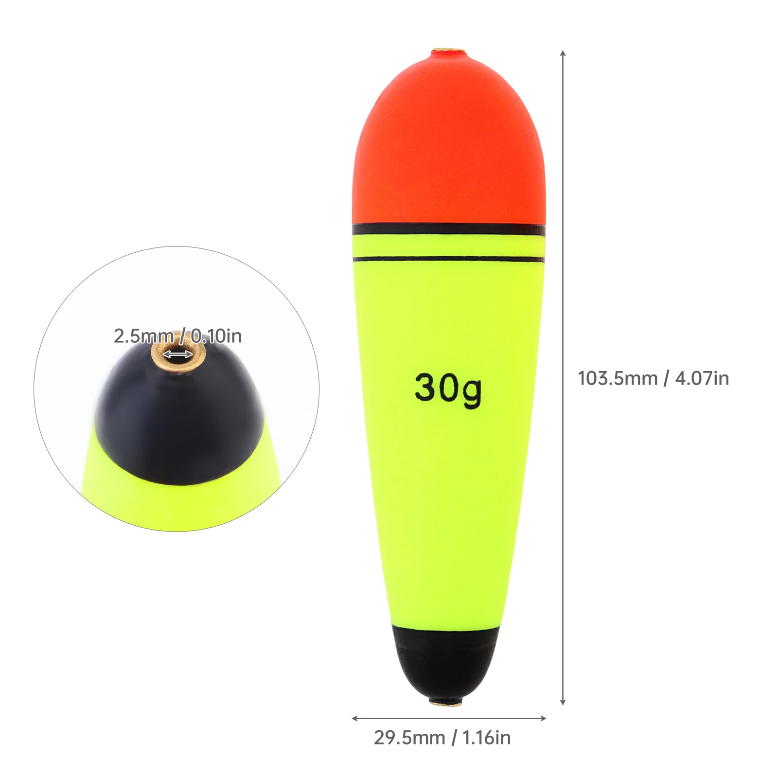 5pcs 30g EVA Slip Bobber Fishing Float for Sea Rock Fishing Long Cast Fishing Catfish 4 inch Eye-catching Slip Corks