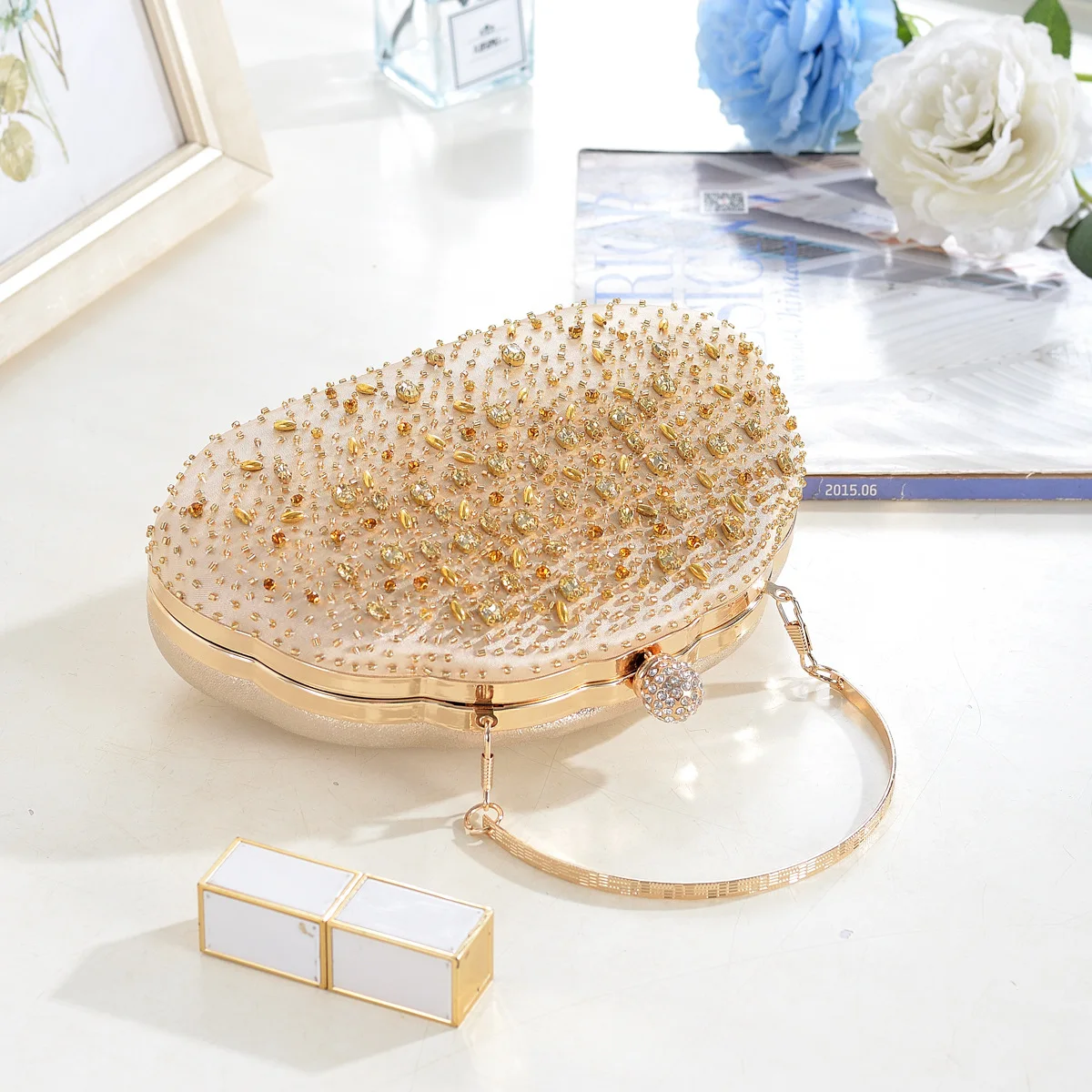 Sparkling Evening Bag For Women Wedding Dress Party Clutch Handbag Purse Crystal Rhinestone Female Crossbody Shoulder Bag image 2
