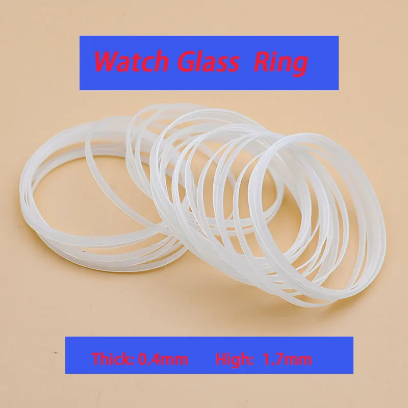 O-Ring Watch Waterproof Ring  White Gasket Fit Seiko Tissot Citizen Watch Glass Crystal  Dia 26-35mm Thickn 0.4mm Height 1.7mm