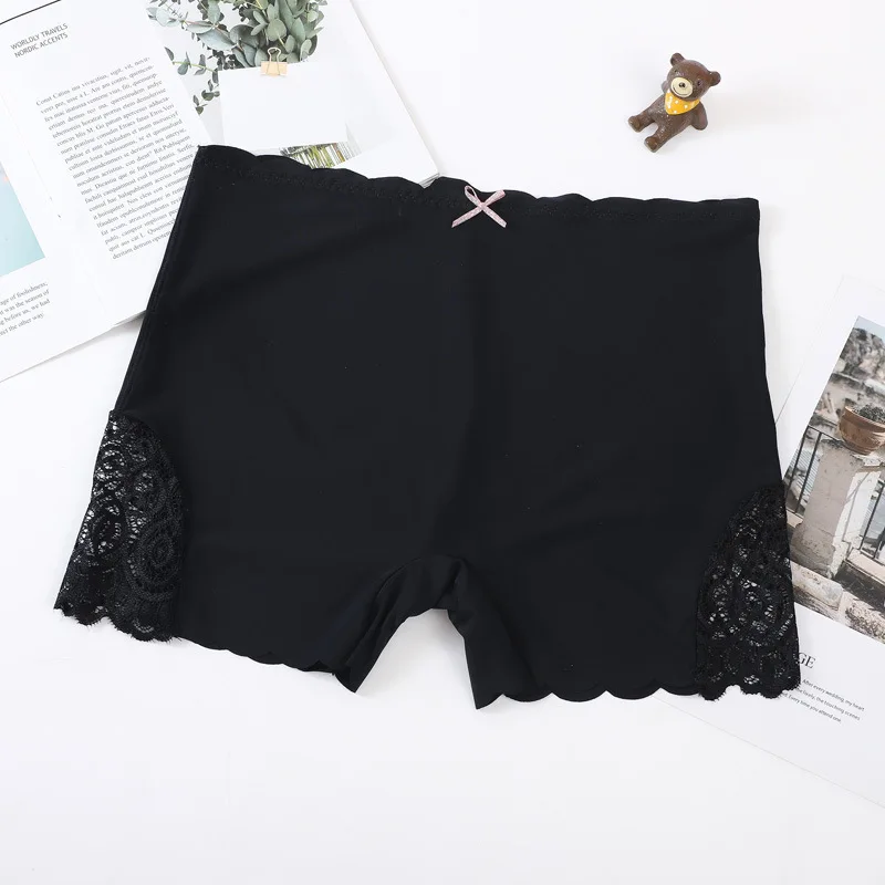 2 Articles Contrast Lace Boyshort Panties, Seamless Scallop Trim Bow Tie Panties, Women\'s Lingerie & Underwear