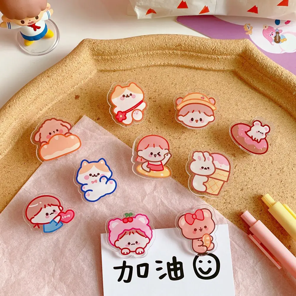 School Stationery Binder Clip Page Holder Index Clamp Cartoon Binder Clips Transparent Clip Snacks Sealing Clip Paper Clip