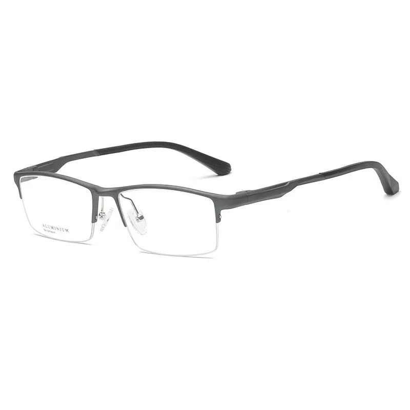 HDCRAFTER Titanium Glasses Frame 18g light Men Square Myopia Prescription Eyeglasses Frames Half Rim Optical Male Korean Eyewear