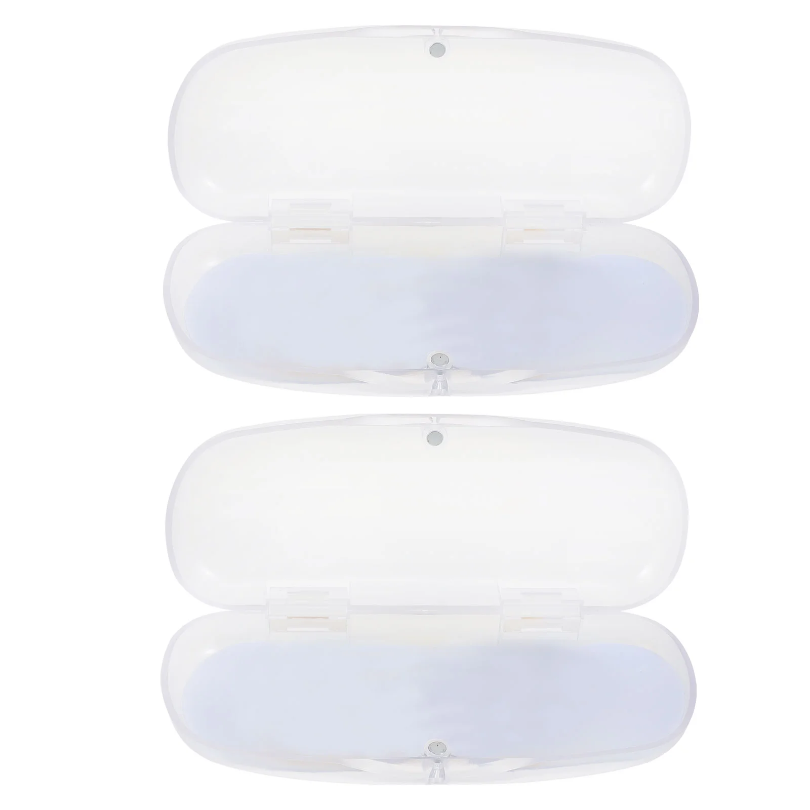 

2 Pcs Clear Frosted Eyeglass Storage Box Portable Glasses Case for Men Women Anti Pressure Lightweight Travel Business